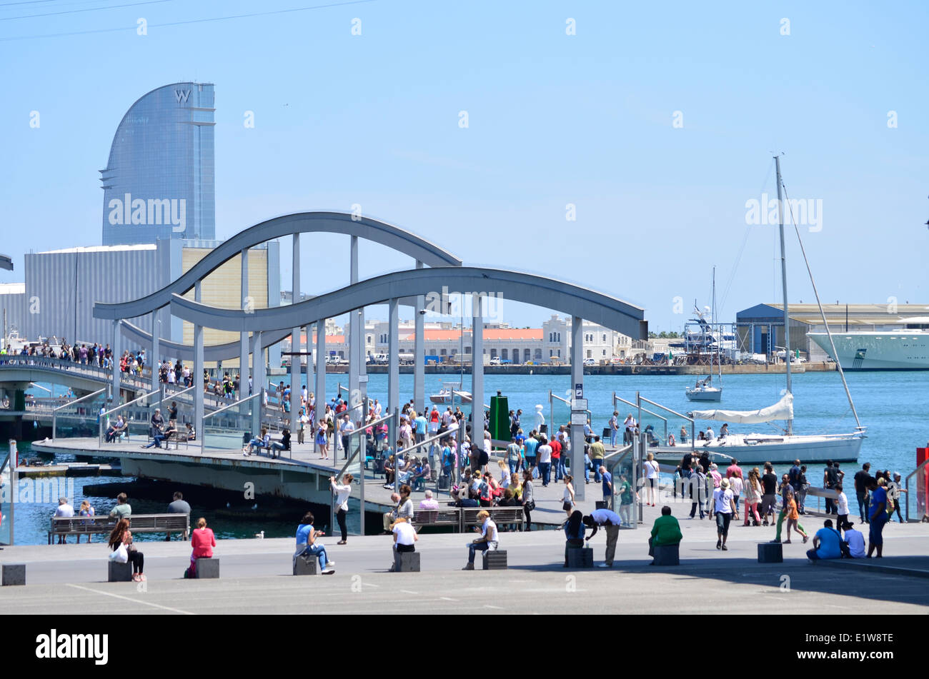 Maremagnum and Vela hotel. Barcelona, Catalonia, Spain. Stock Photo