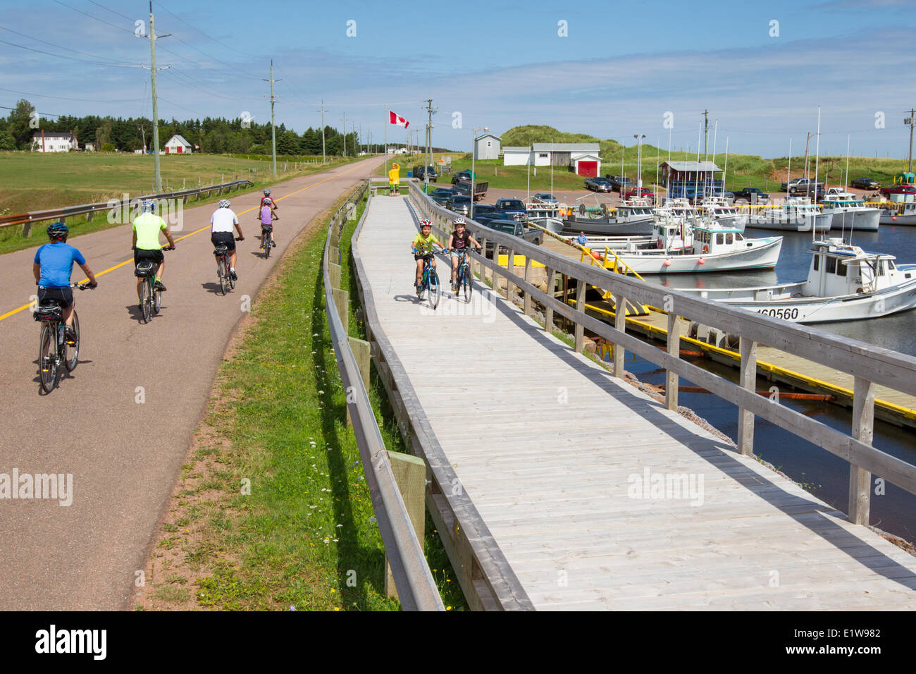 Bicycling, Seacow Pond, Prince Edward Island, Canada Stock Photo