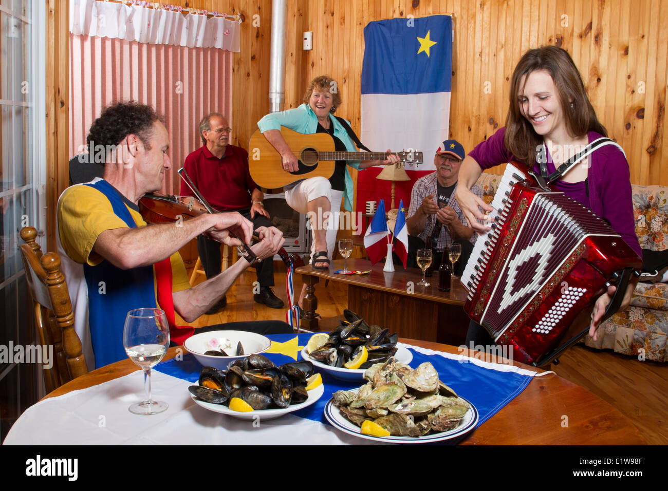 Acadian house party, Abrams Village, Prince Edward Island, Canada Stock Photo