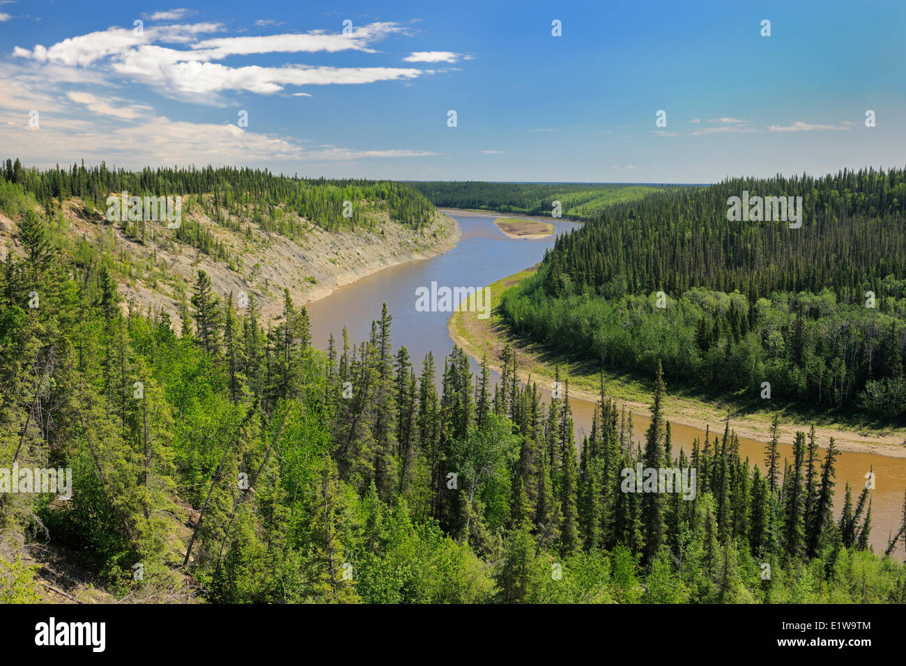The Hay River, Entreprise, Northwest Territories, Canada Stock Photo