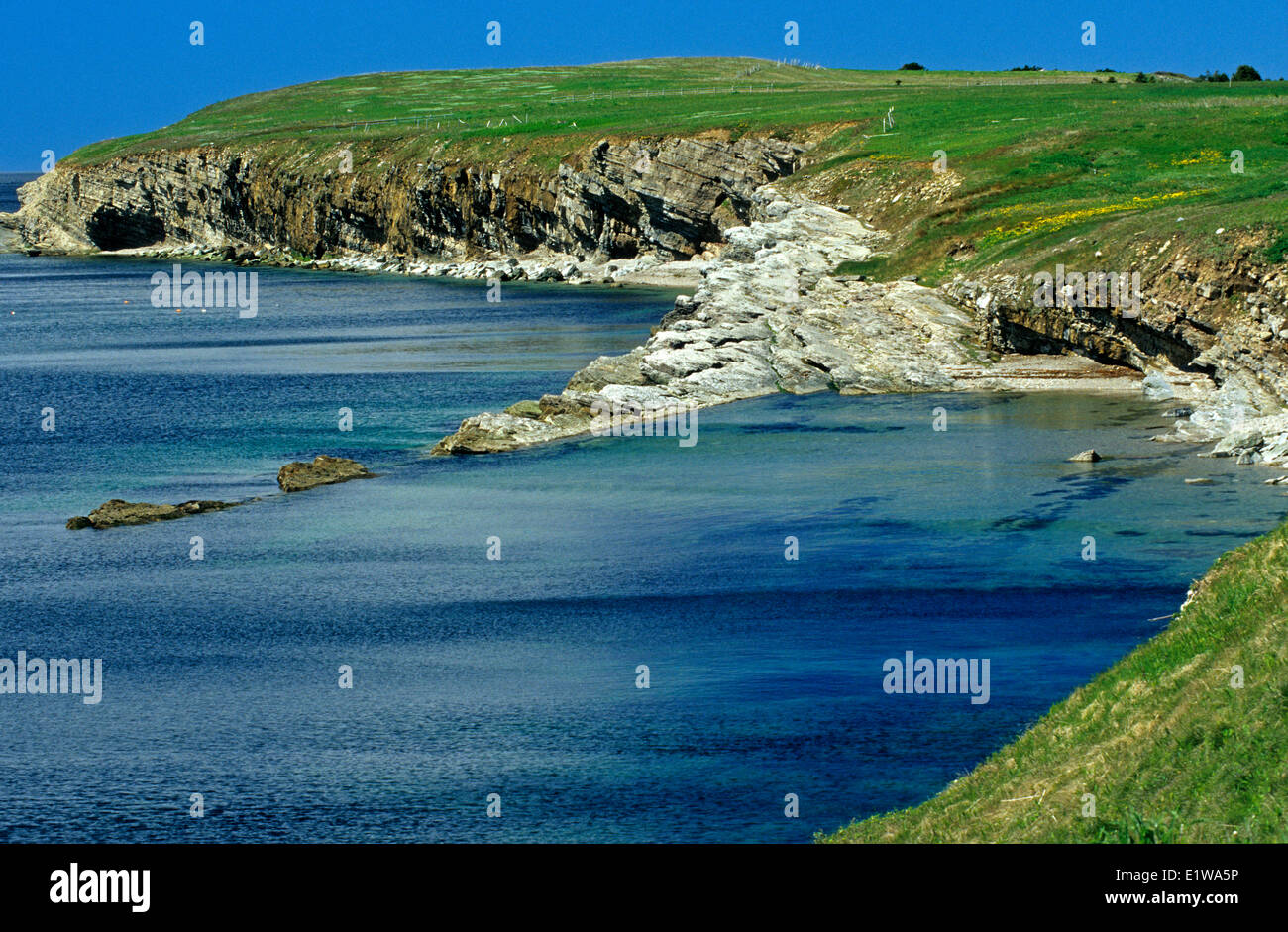 Cliffs along St. Georges Bay, Newfoundland , Canada Stock Photo