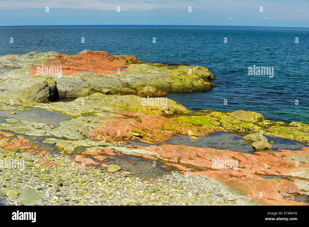 Rocky shoreline of Gulf of St. Lawrence, RiviereAClaude, Quebec