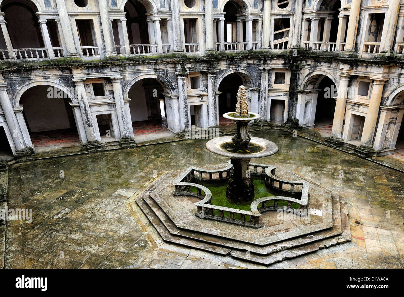 view of the Renaissance Cloister of John III, Tomar, Portugal Stock Photo