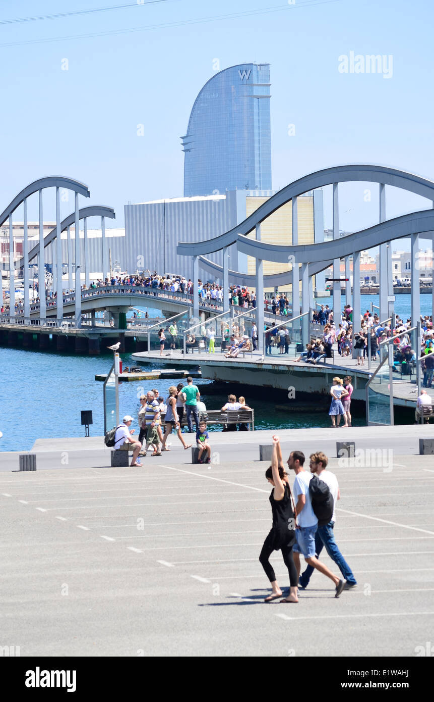Maremagnum and Vela hotel. Barcelona, Catalonia, Spain. Stock Photo