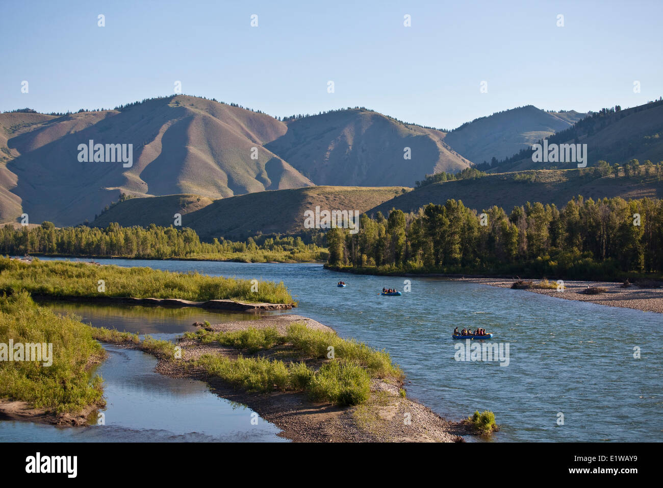 Whitewater rafting on the Snake River, Jackson Hole, WY Stock Photo