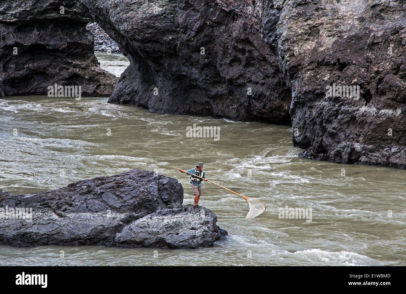 Dip net fishing, Fraser River, Fraser River Canyon, Cariboo Chilcotin