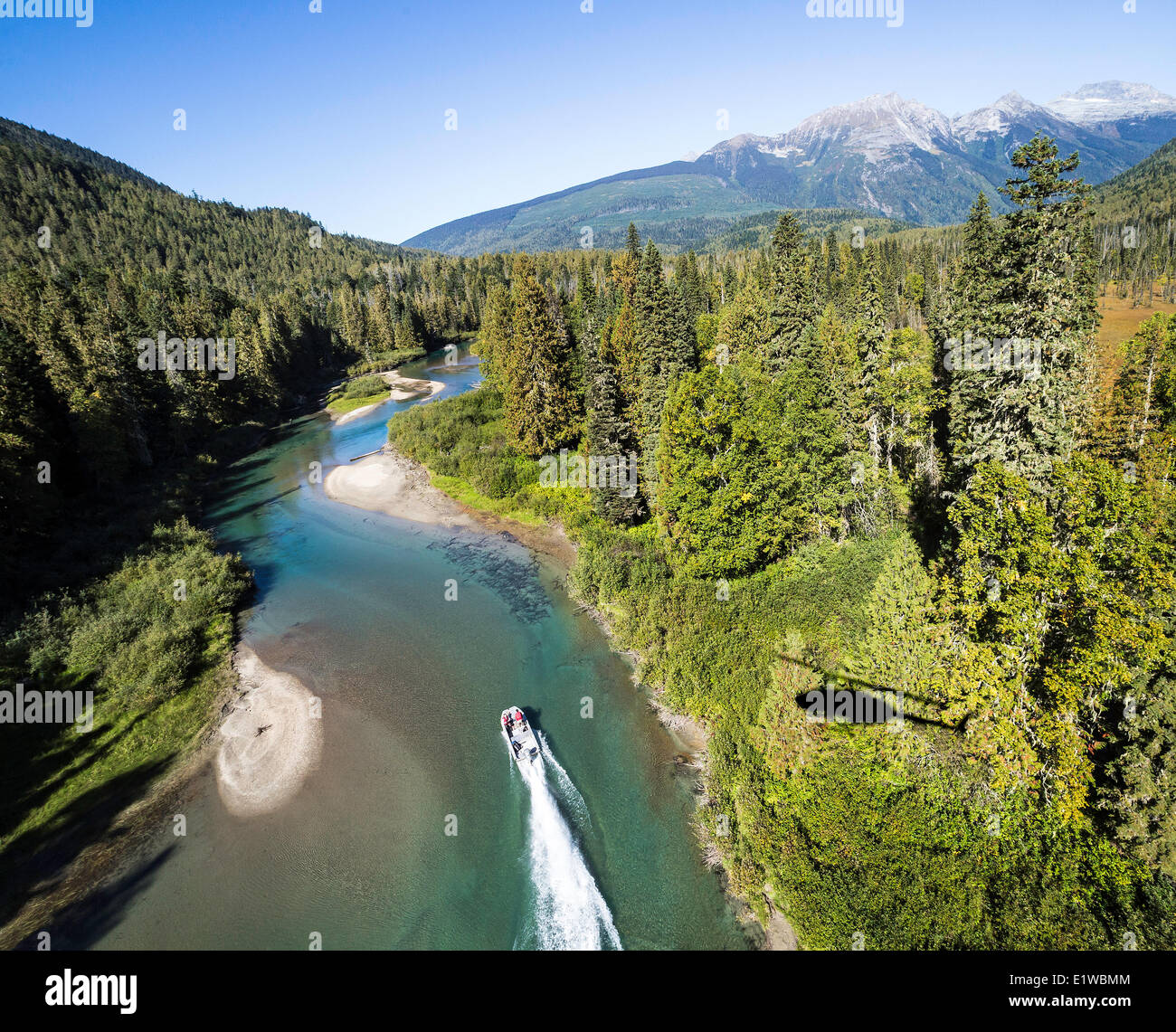 Jet Boat, Mitchell River, Cariboo Mountains, British Columbia, Canada ...