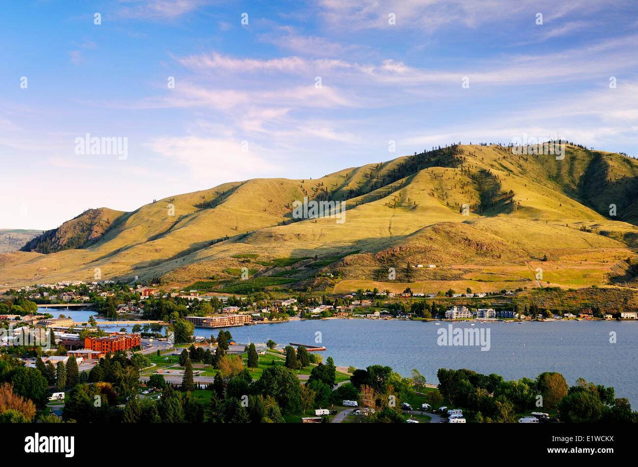The town of Chelan on Lake Chelan in Washington State, USA. Stock Photo