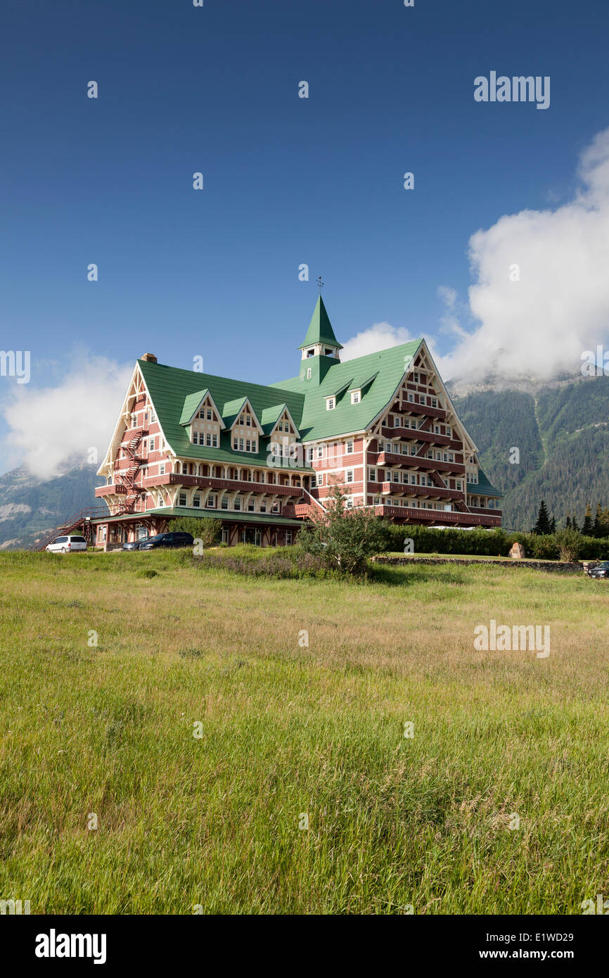 Prince Wales Hotel National Historic Site - the landmark in Waterton Lakes National Park in Alberta Canada was named for Edward Stock Photo