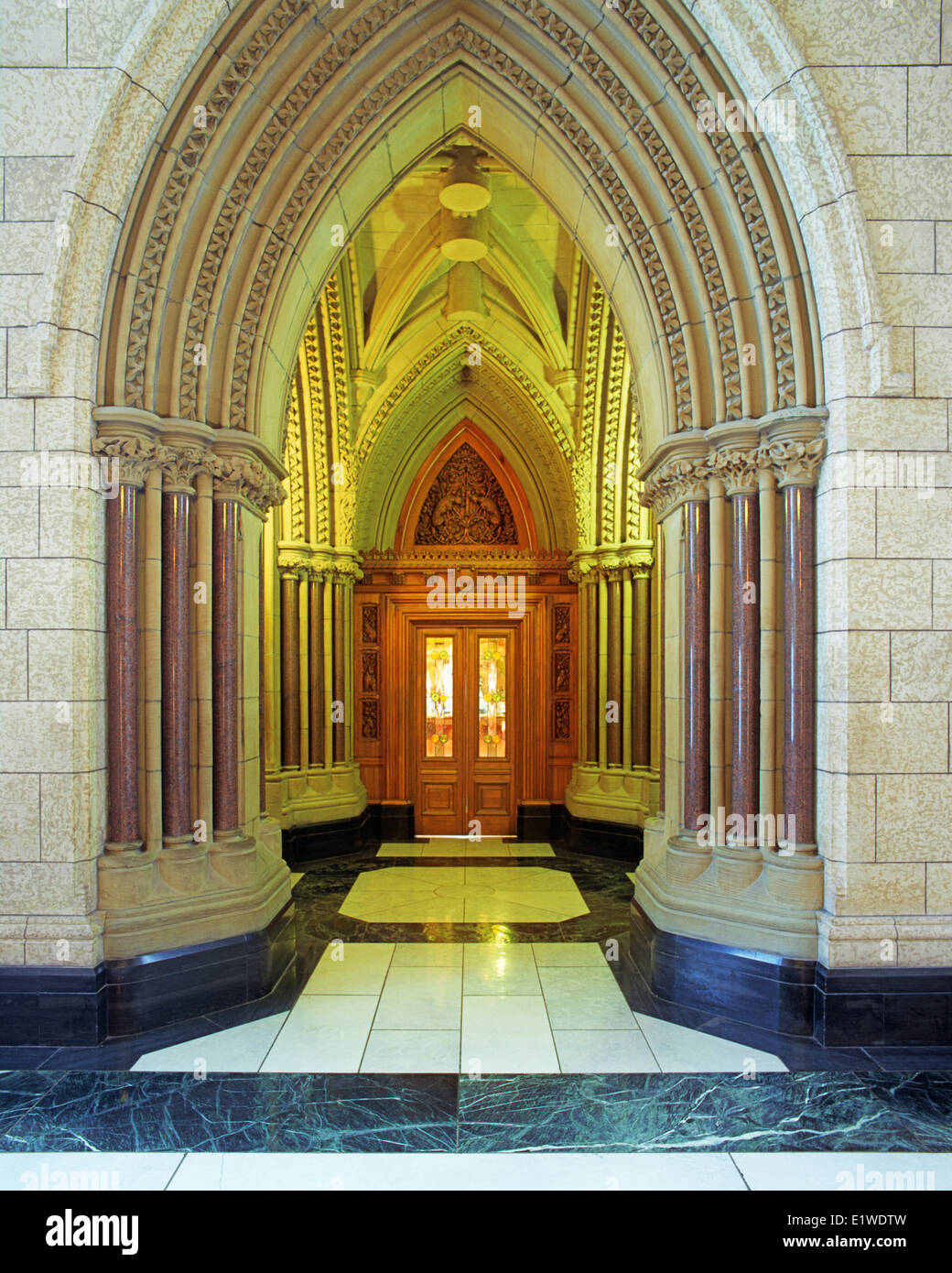 Library of Parliament, south entrance, Parliament Buildings, Ottawa, Ontario, Canada Stock Photo