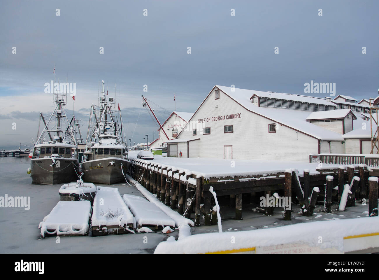 Winter time for the gulf of Georgia Cannery, Steveston, Richmond, Metro Vancouver, British Columbia, Canada Stock Photo