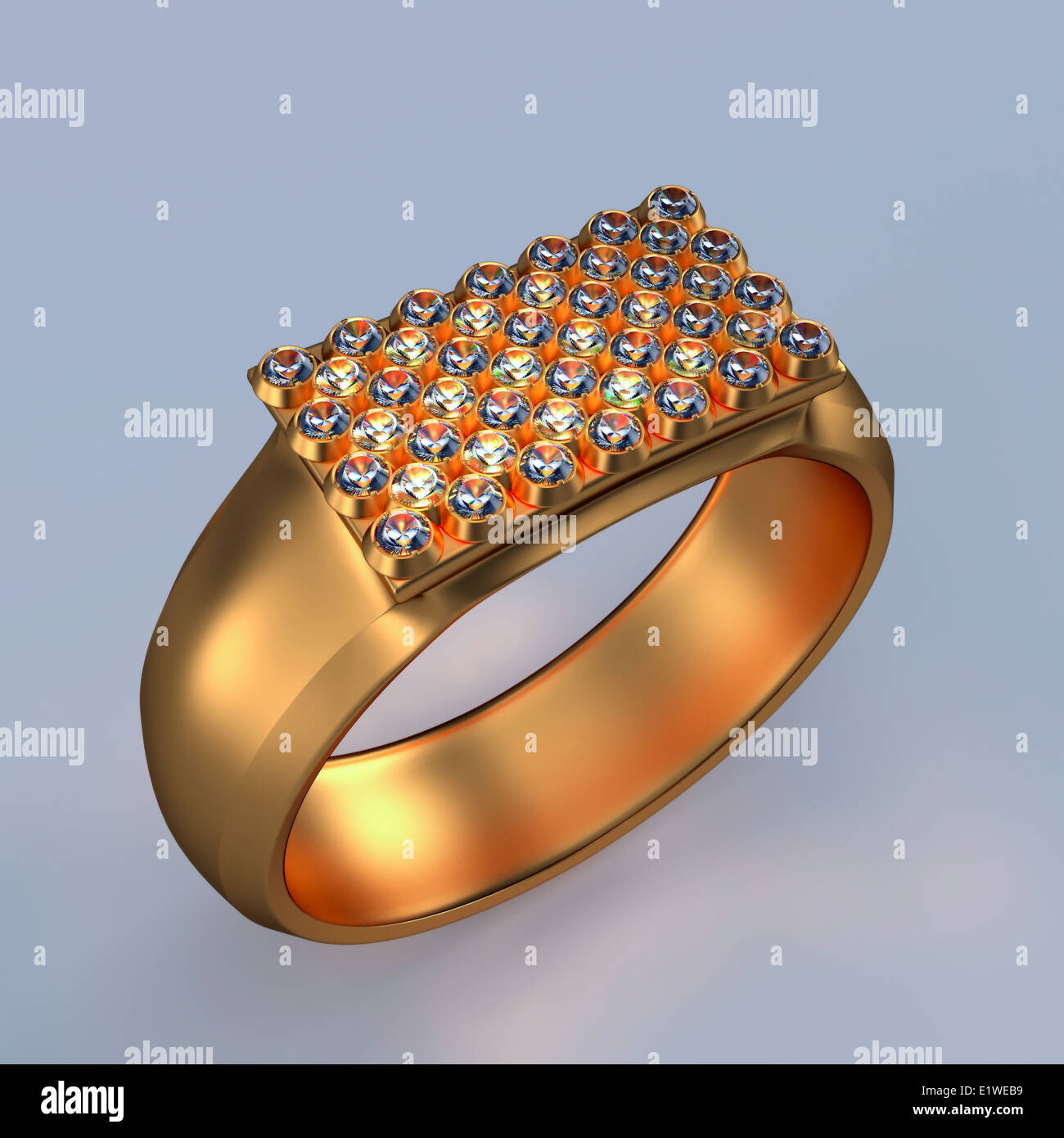 Gold Diamonds ring Stock Photo