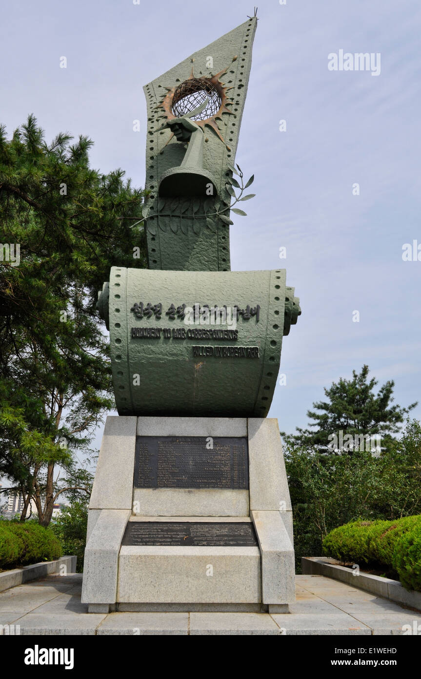 Monument of correspondents killed in Korean war,Unification Park,Paju,South Korea Stock Photo