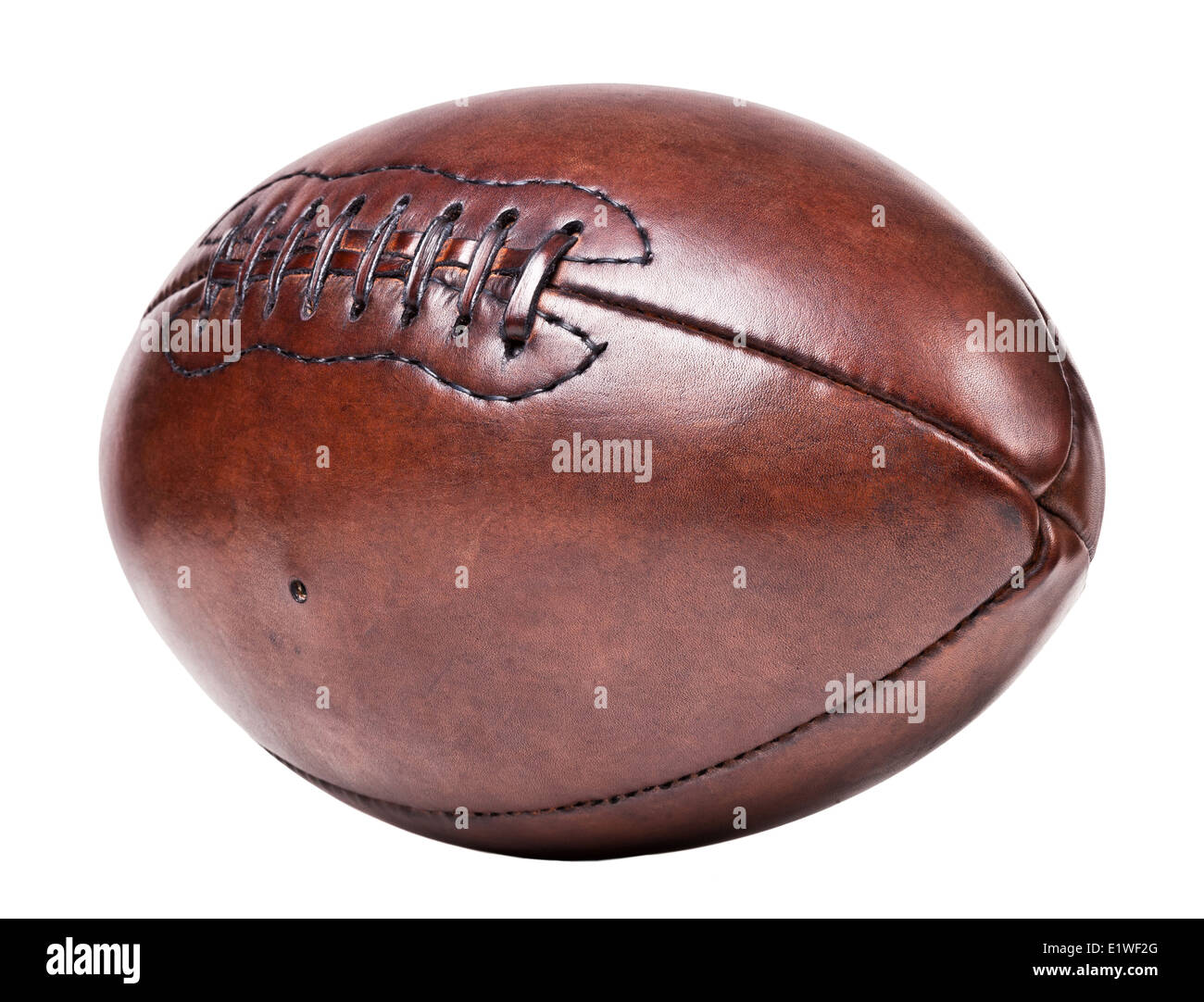 classic old leather football background Stock Photo