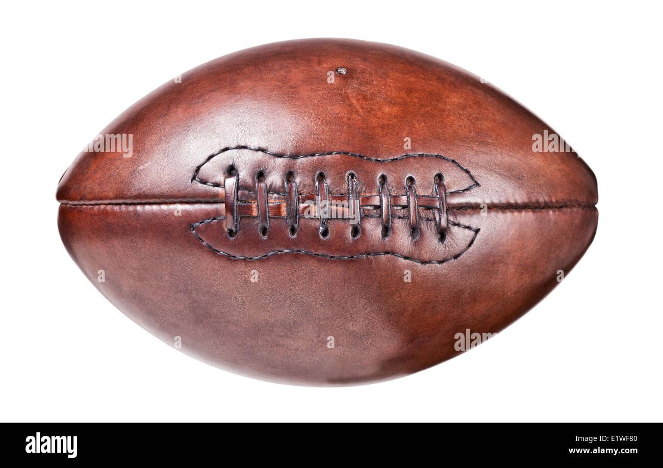 classic old leather football background Stock Photo