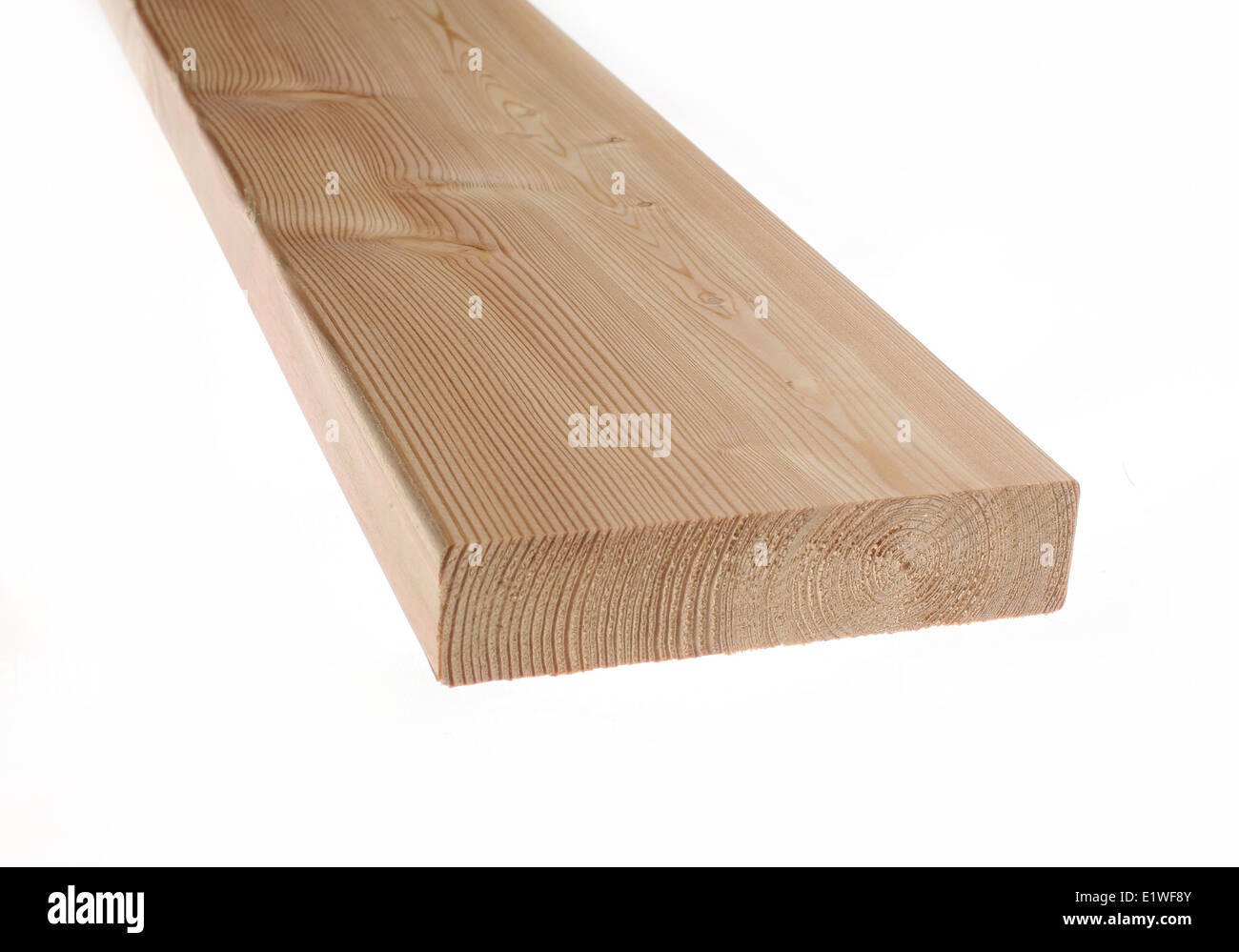 Clean freshly cut wooden plank Stock Photo