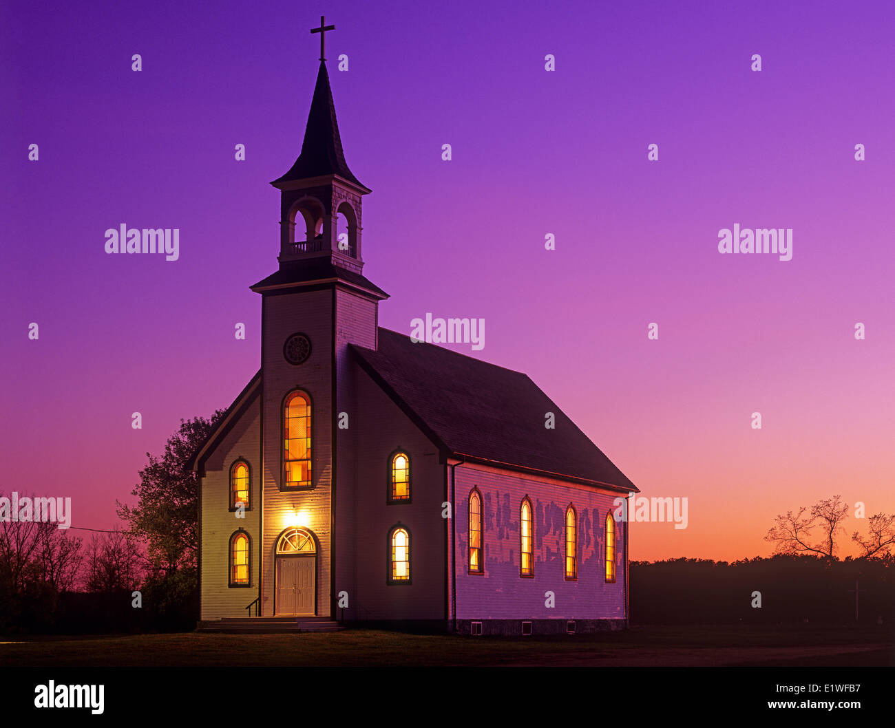 Catholic church, St Genevieve, Manitoba, Canada Stock Photo