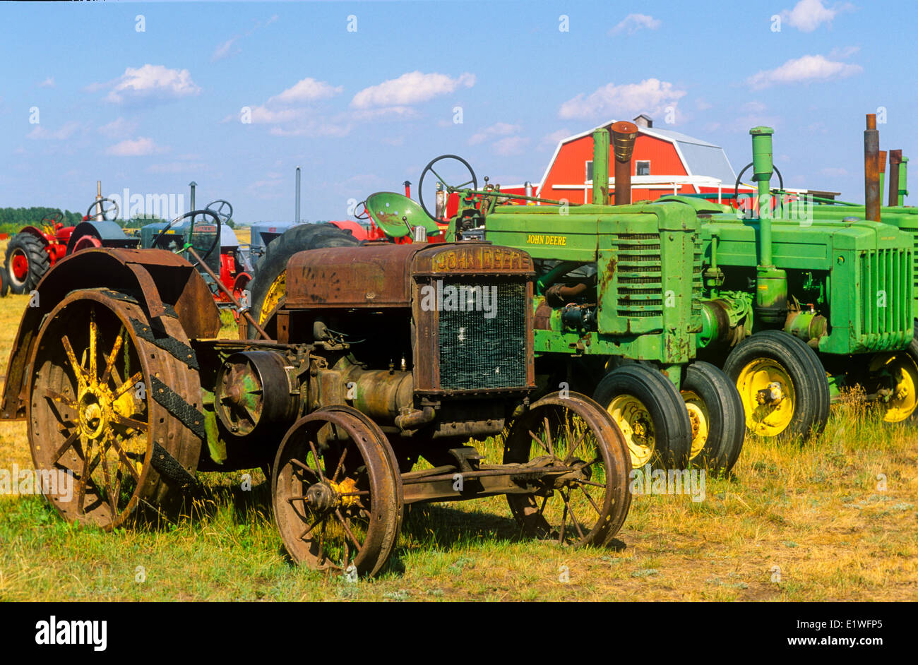 Antique tractors, Pioneer Acres Museum, Irricana, Alberta, Canada Stock Photo