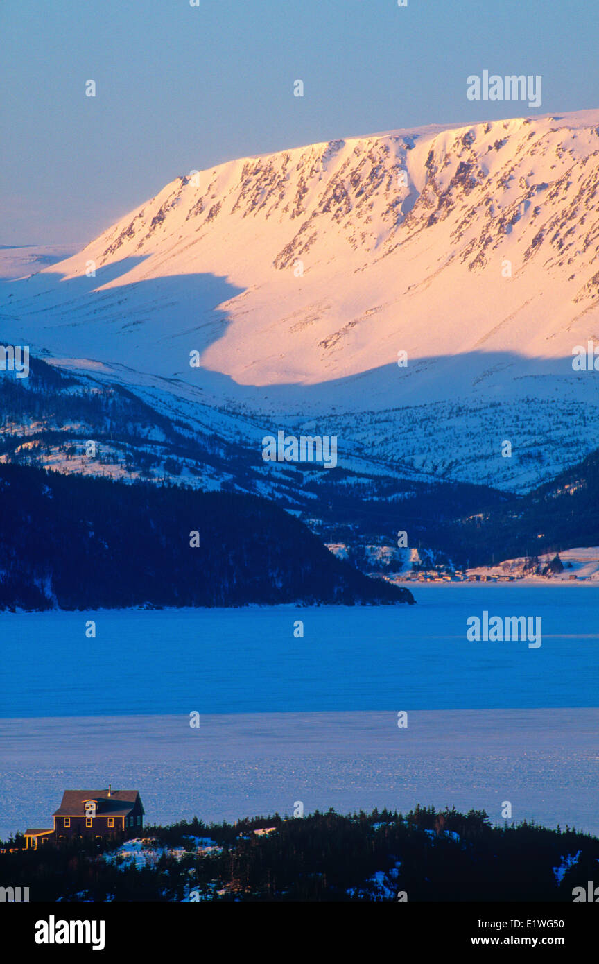 View of Tablelands Mountain from Norris Point, Gros Morne National Park, canada Stock Photo