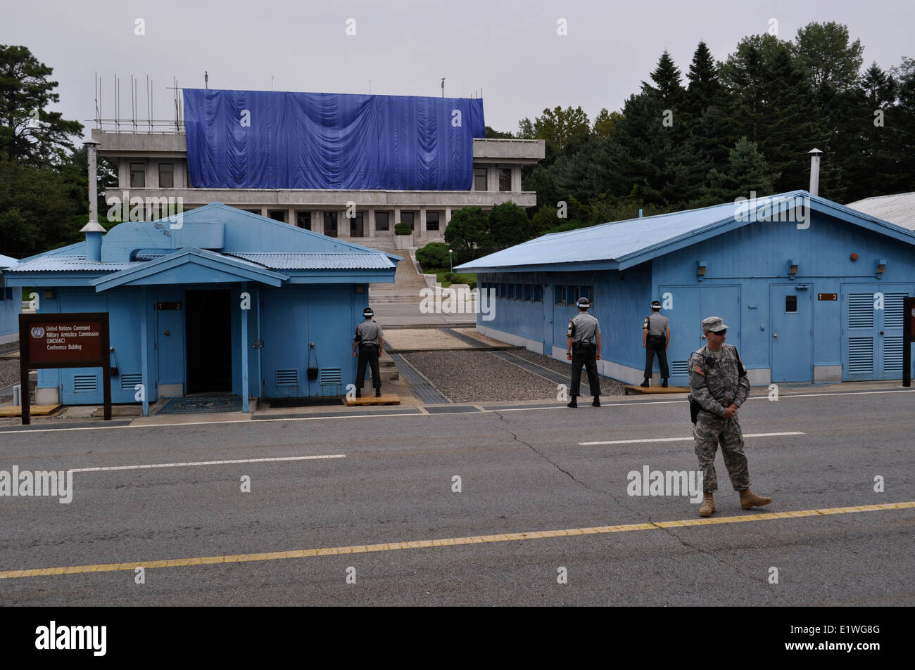 JSA Joint Security Area, DMZ Demilitarized Zone, South Korea Stock