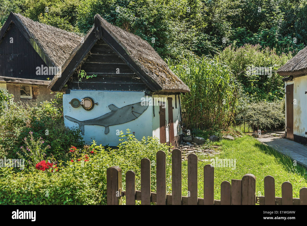 Old shed in the fishing village of Vitt, Putgarten, Wittow Ruegen Island, Mecklenburg-Western Pomerania, Germany, Europe Stock Photo
