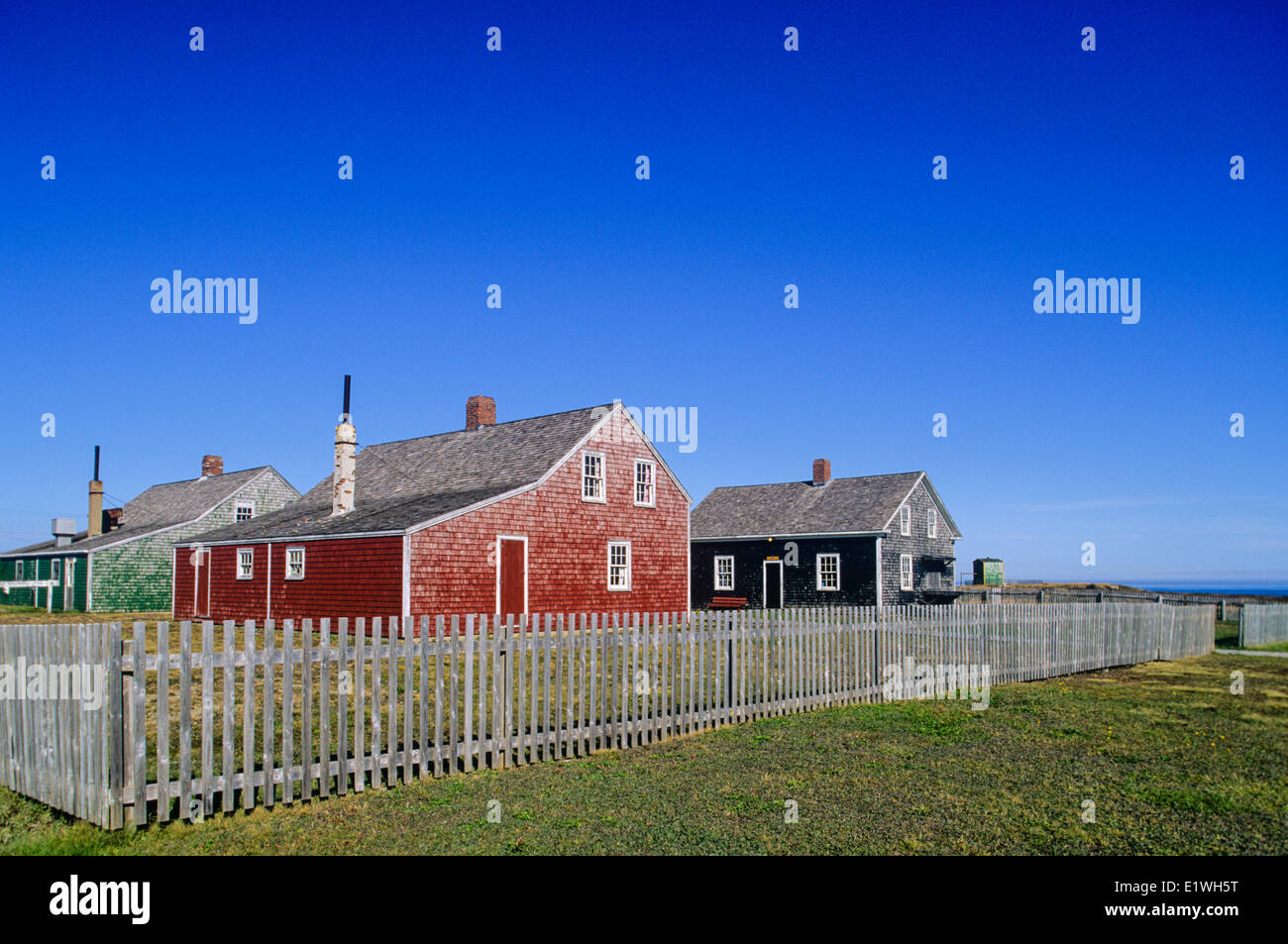 Company houses, Miner's Museum, Glace Bay, Cape Breton, Nova Scotia, Canada Stock Photo