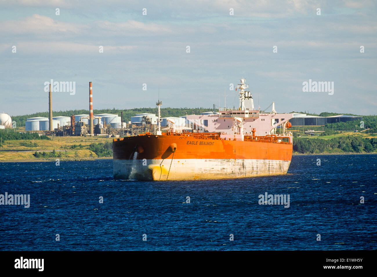 Oil tanker, Port Hawkesbury, Cape Breton, Nova Scotia, Canada Stock Photo