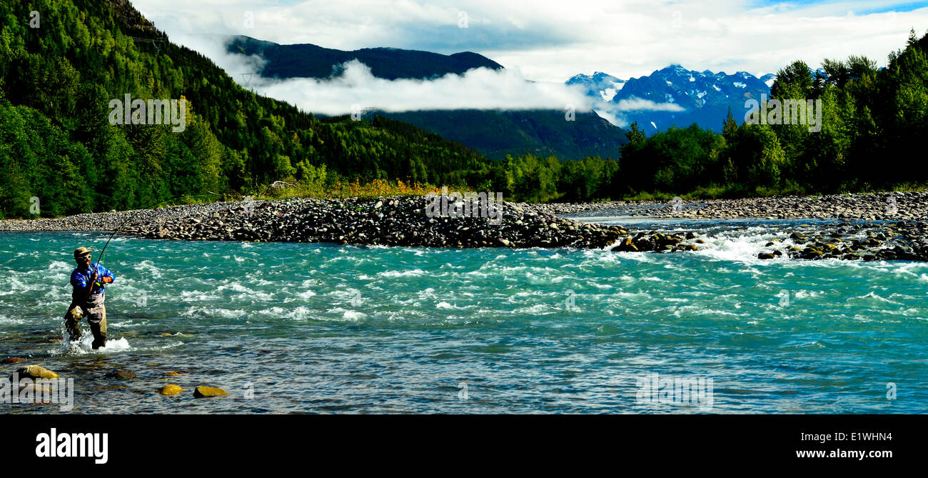 Copper River British Columbia Steelhead Fishing Stock Photo Alamy