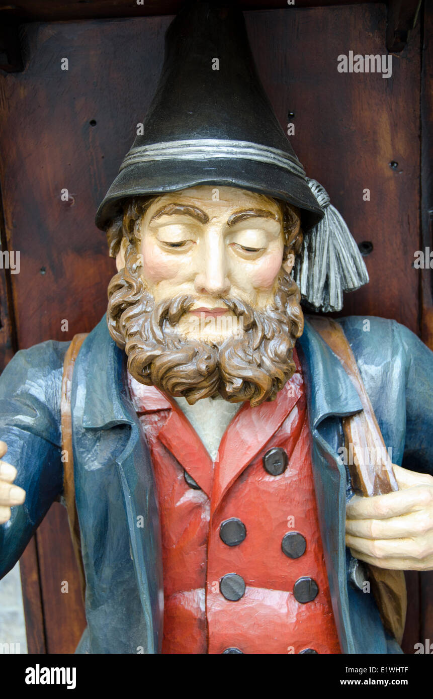 Woodcarving, Oberammergau, in Bavaria, Germany. The town is famous for ...