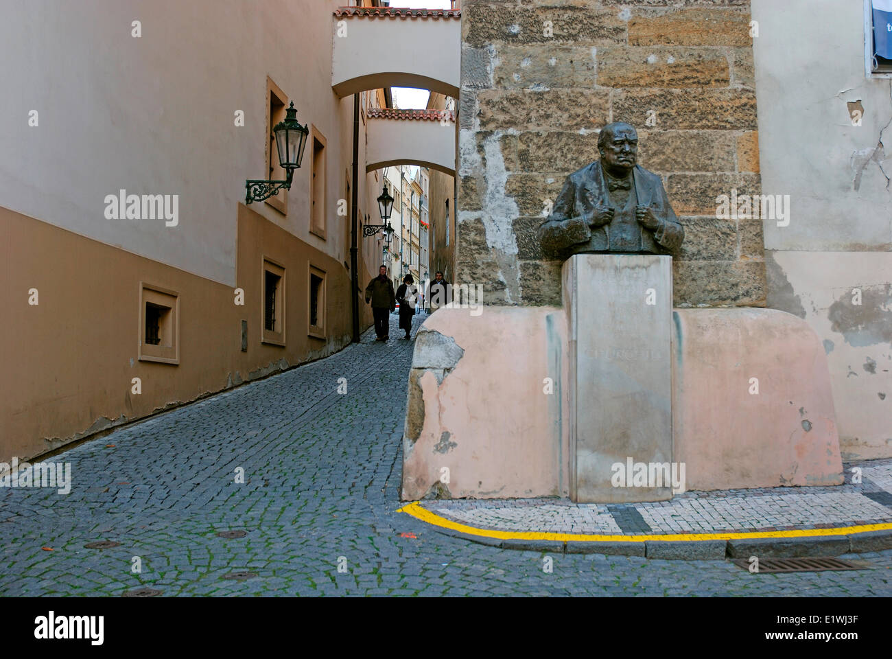 Winston Churchill memorial in Prague Stock Photo