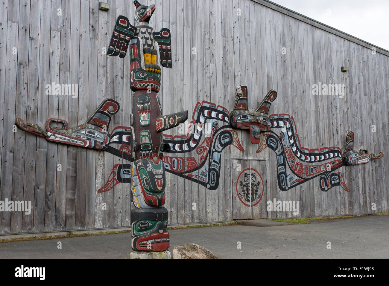 Fort Rupert longhouse, a Kwakwaka'wakw village, British Columbia, Canada Stock Photo