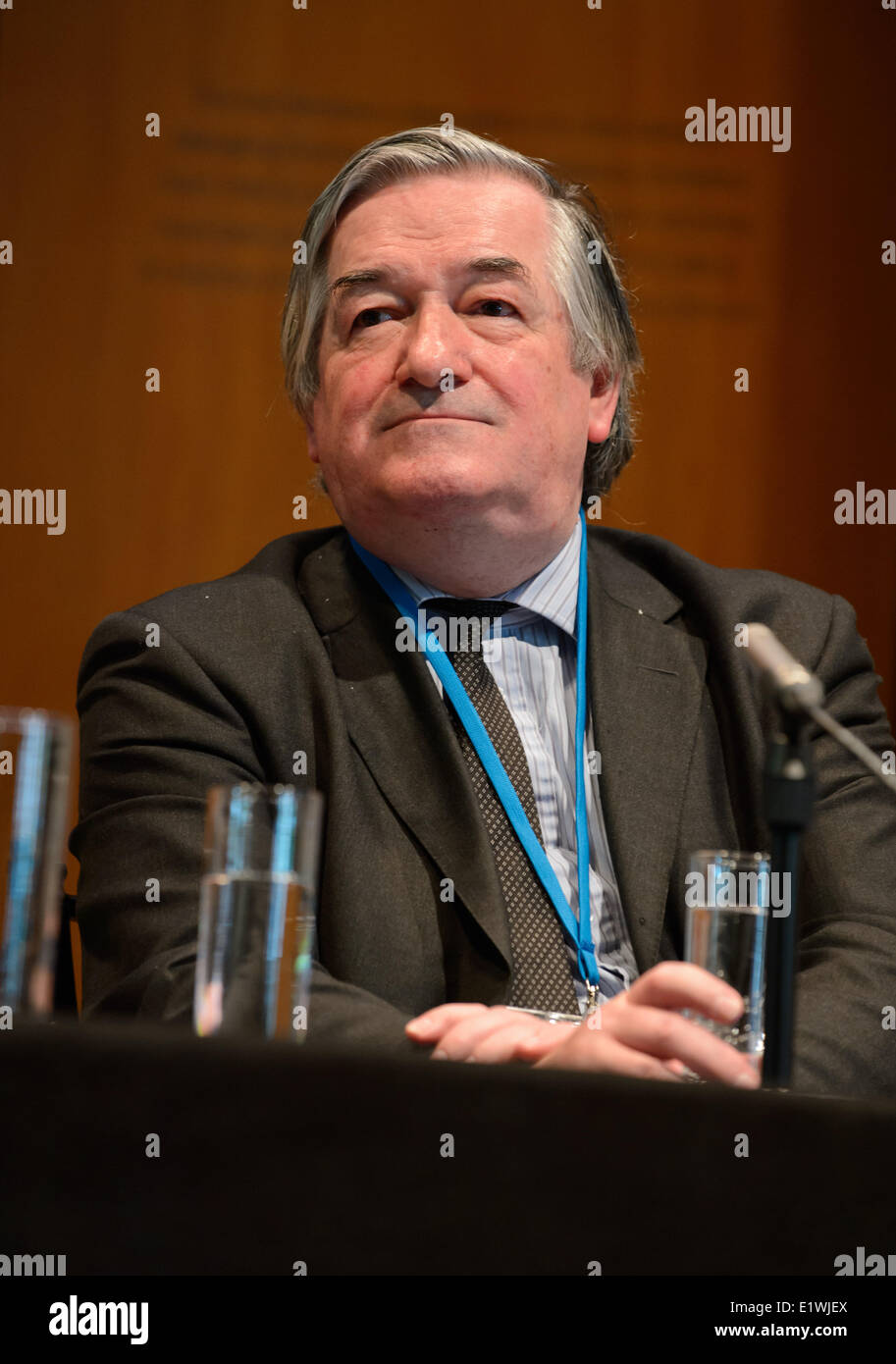 The Right Honourable Sir James Munby, President of the High Court of England and Wales speaking at the British Association of Social Workers (BASW) AGM and Conference in London. LSO, Jerwood Hall, London. 10th June 2014. Stock Photo