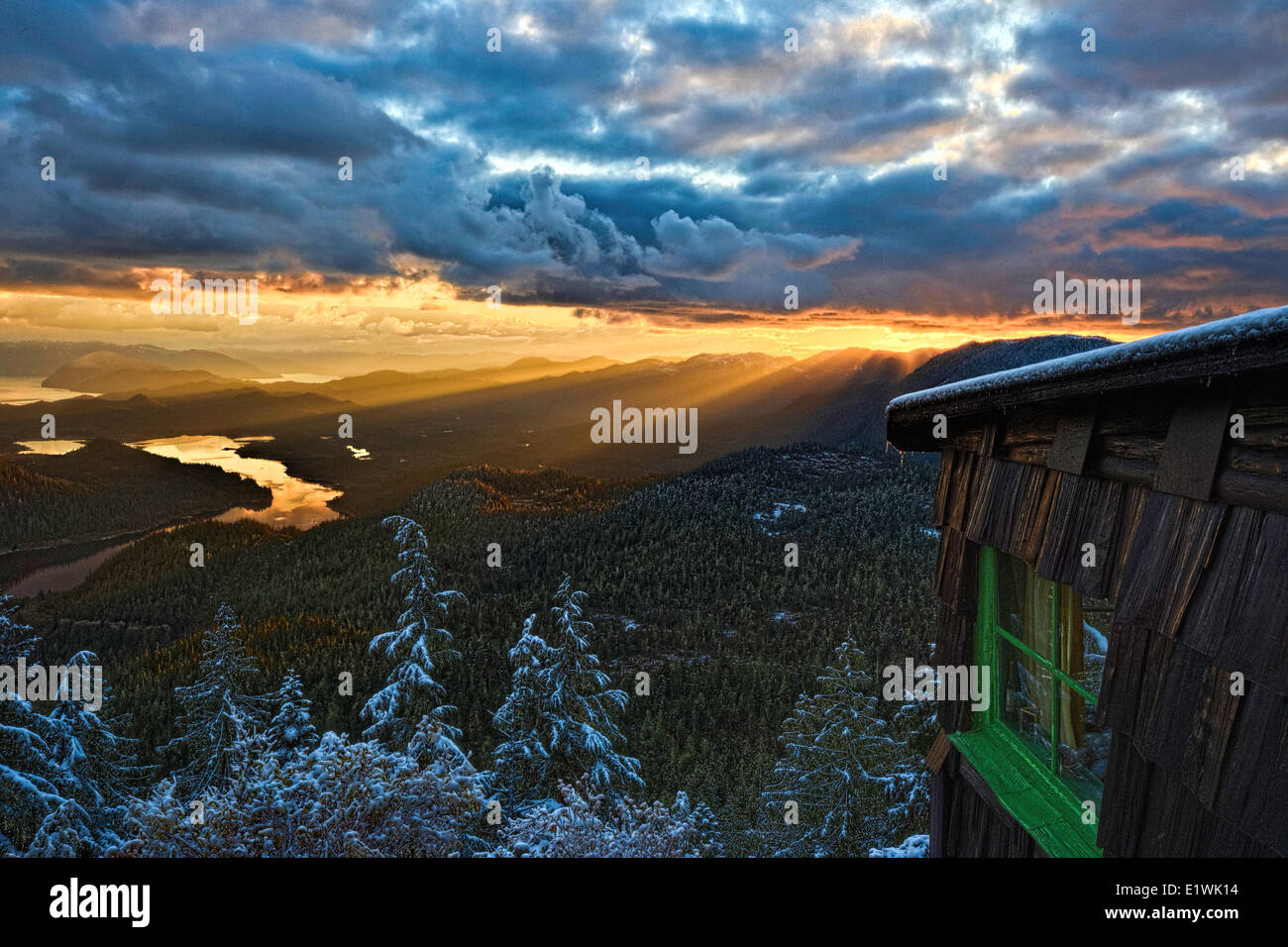 Mt Blaine near Prince Rupert BCautumn sunset looking south west over
