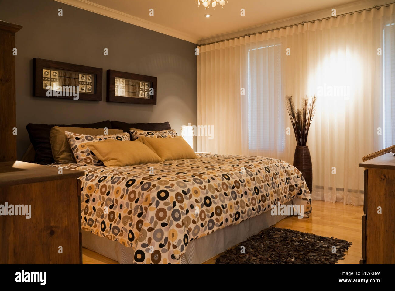 Master Bedroom Inside A Split Level Style Residential Home