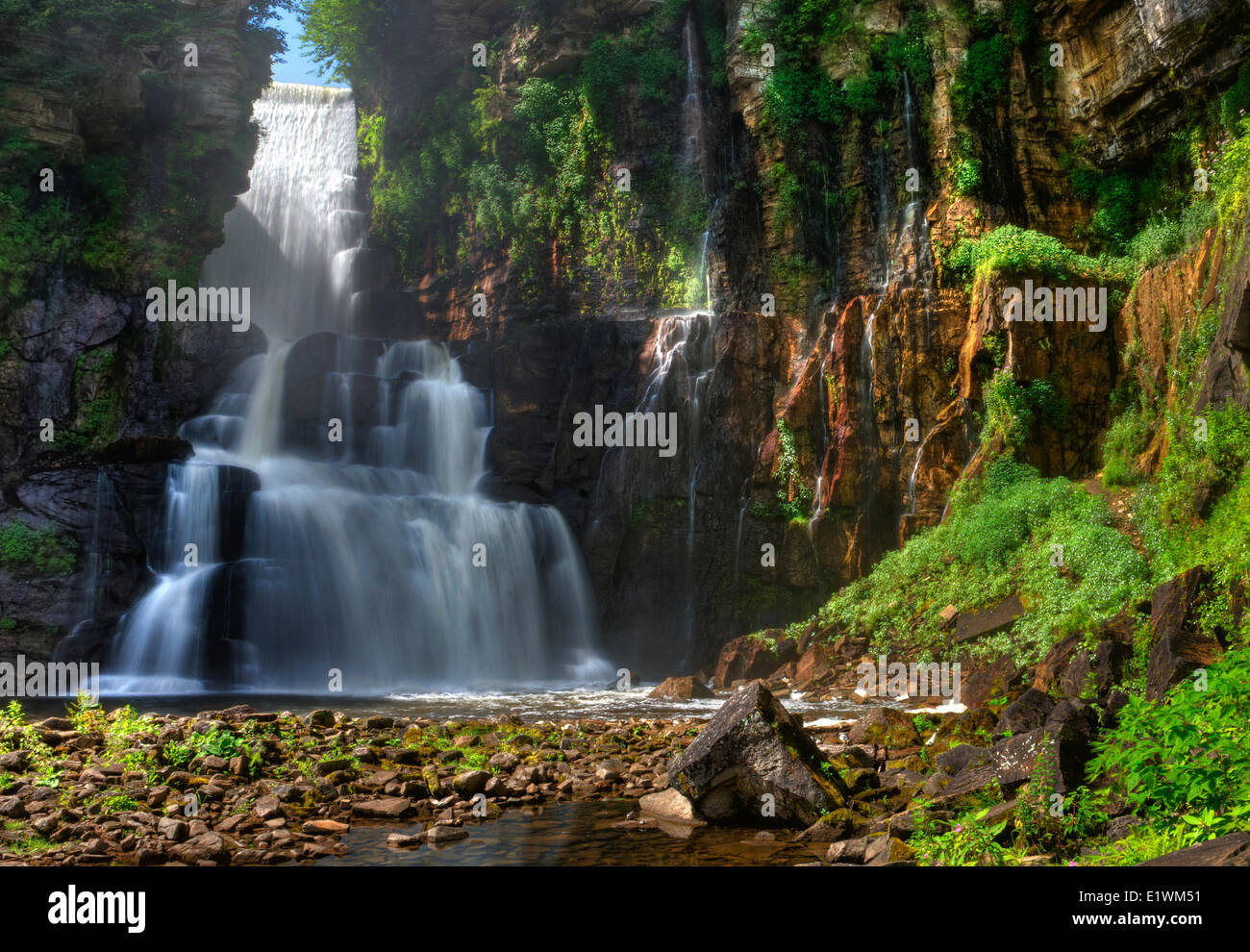 High Falls waterfall in upstate New York, USA. Stock Photo