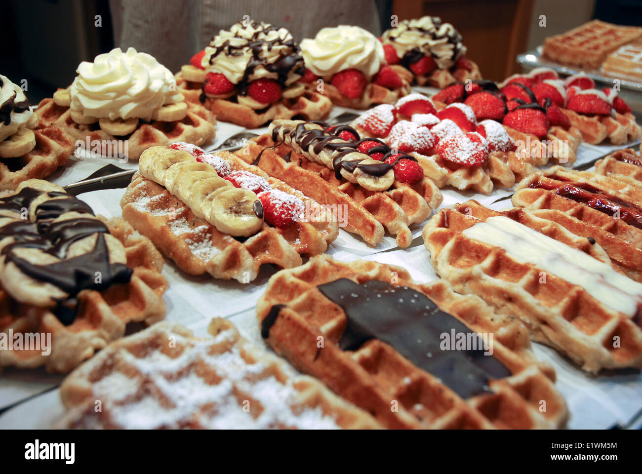 Belgian waffles Stock Photo