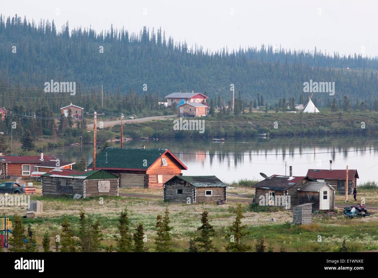 The town of Colville Lake, NT. Stock Photo