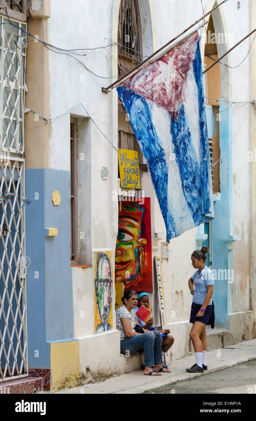 Street scene of art studio, Havana Vieja, Havana, Cuba Stock Photo Alamy