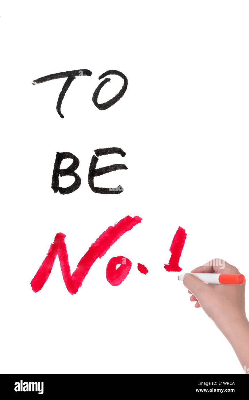 To be no. 1 words written on white paper Stock Photo