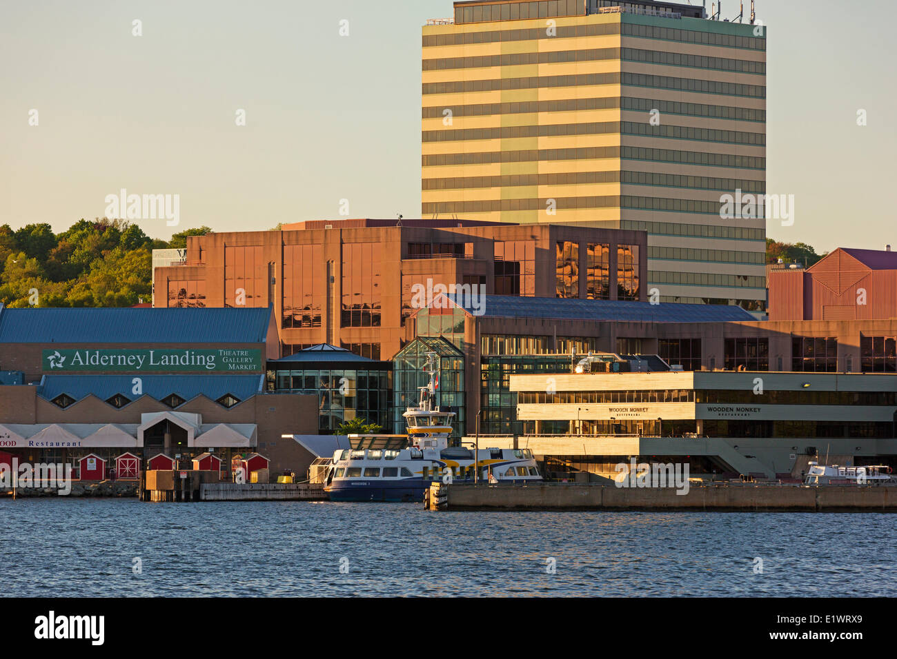View of Dartmouth Waterfront from passenger ferry, halifax Harbour, Nova Scotia, Canada Stock Photo