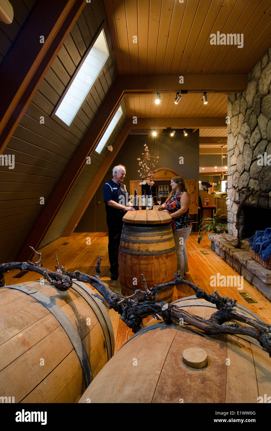 Wine tasting, Sumac Ridge Estate Winery, Summerland, British Columbia, Canada Stock Photo Alamy