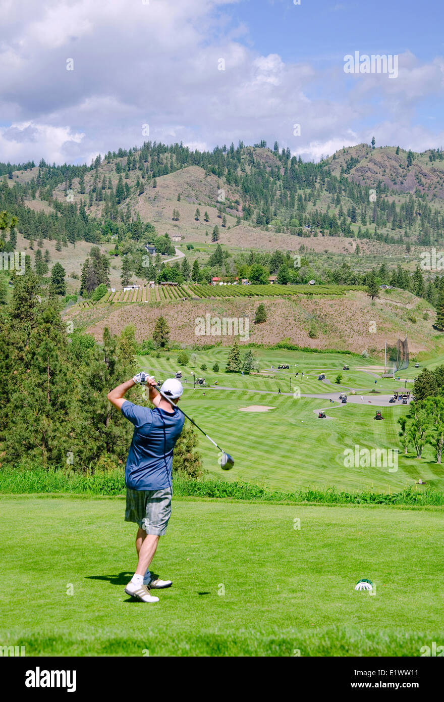 Golfing, Oliver, British Columbia, Canada. Stock Photo