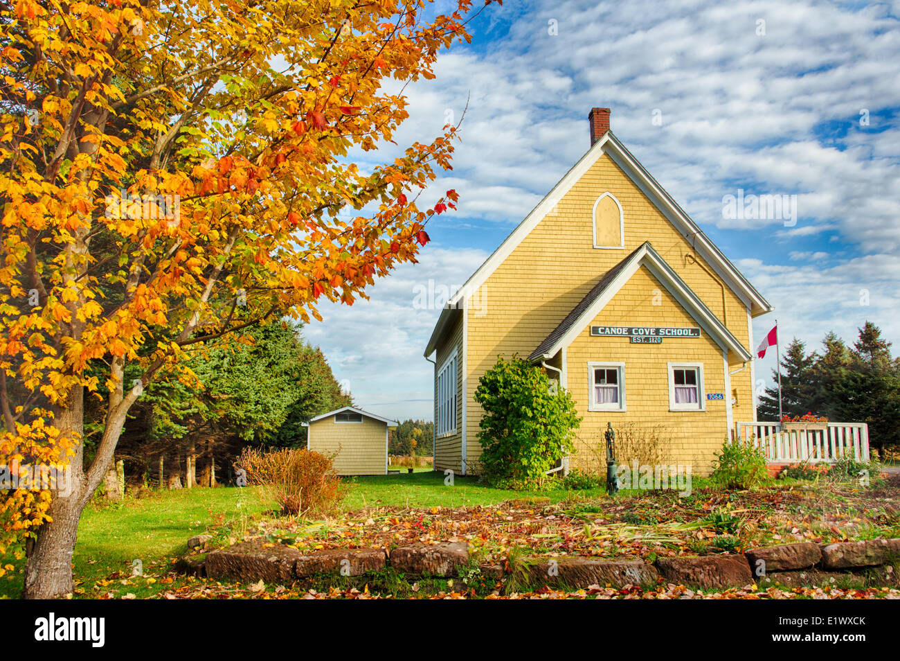 Historic Canoe Cove School, Canoe Cove, Prince Edward Island, Canada Stock Photo