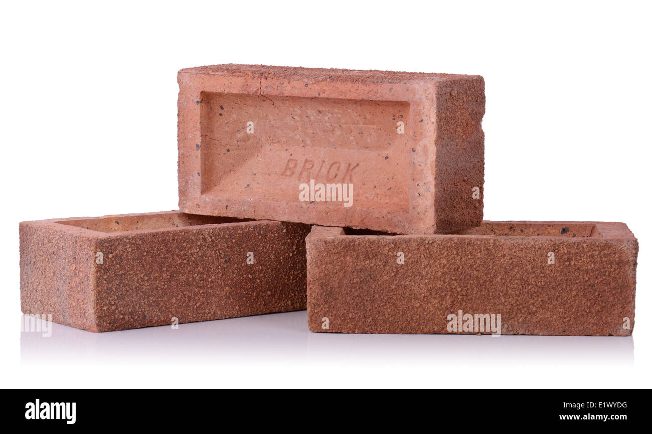 three brick isolated on a white background Stock Photo