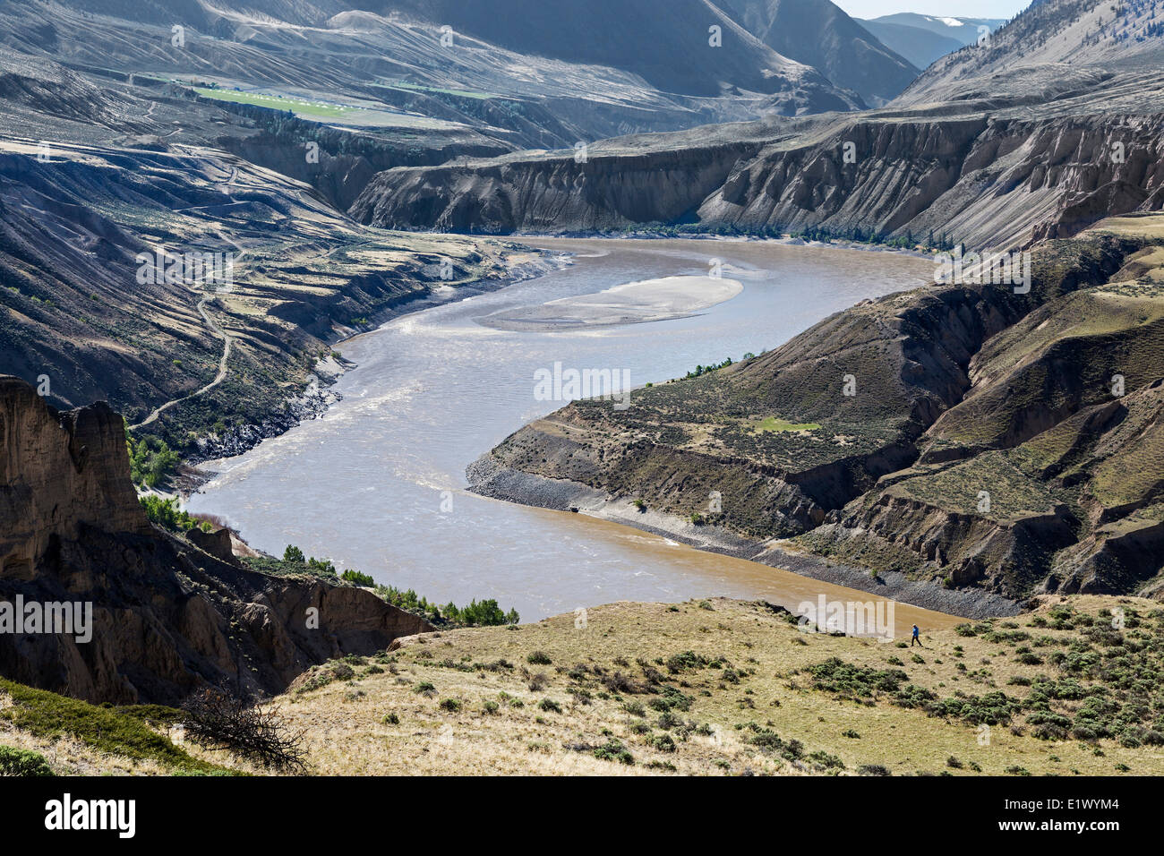British Columbia, Canada, BC Grasslands, mid-Fraser River Canyon, hiking, Fraser River Stock Photo