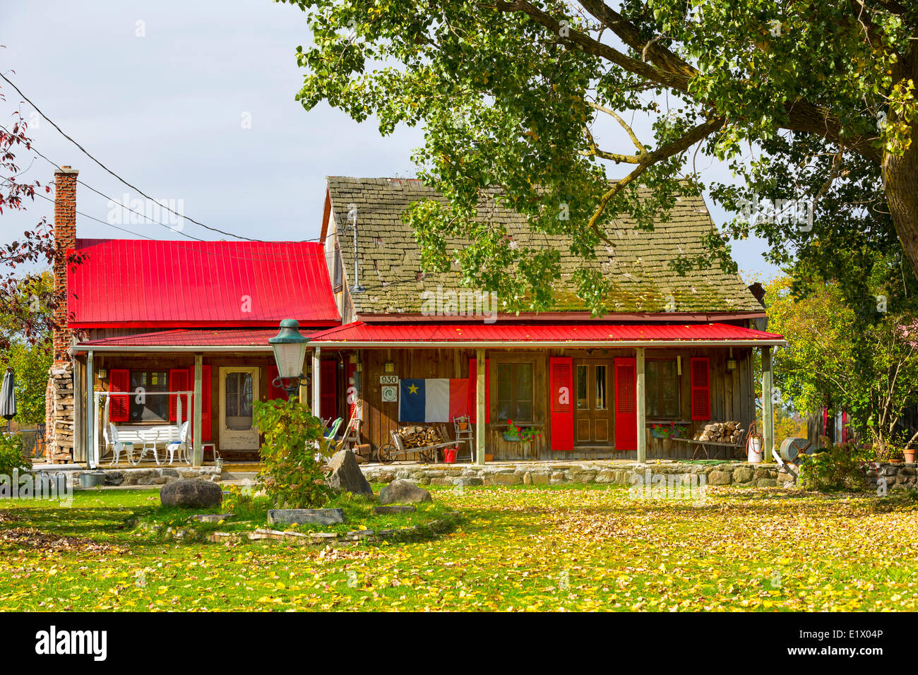 French Canadian house, Becancour, Quebec, Canada Stock Photo