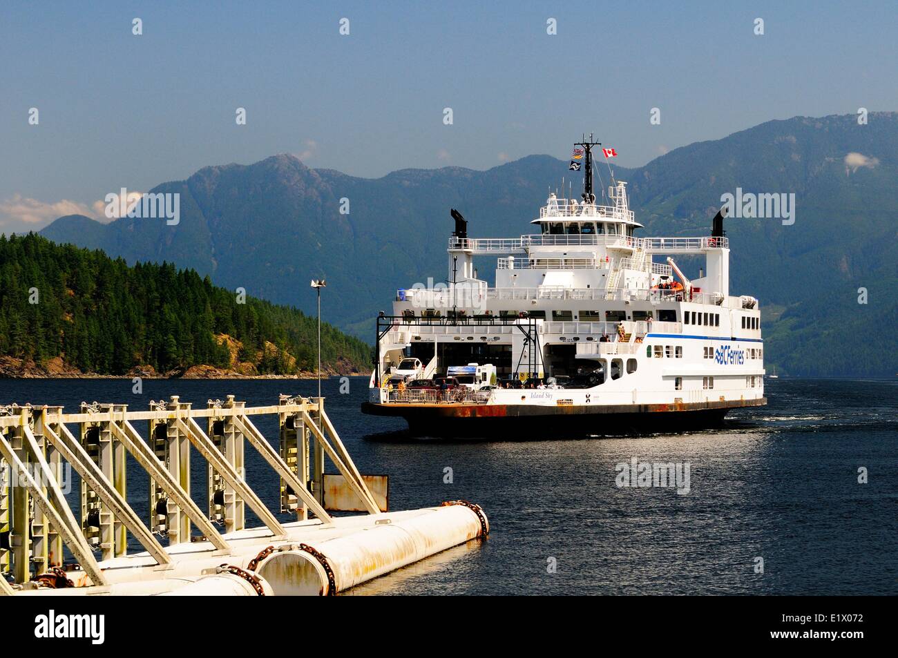 The BC Ferry, Island Sky, arriving at Earls Cove (near Sechelt) from