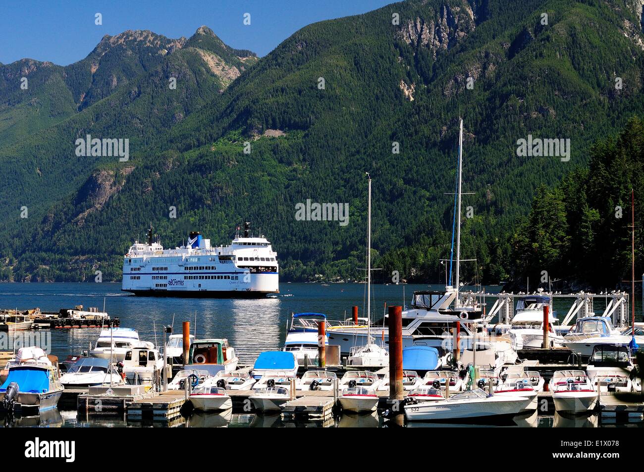 The BC Ferry, Queen of Surrey, approaches the Horseshoe Bay terminal in