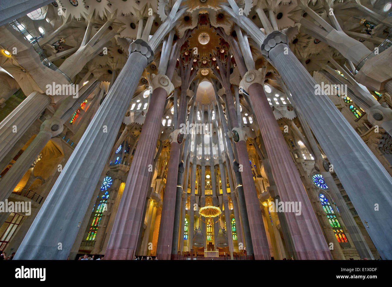 Sagrada Familia Cathedral Interior Barcelona Spain Stock Photo Alamy