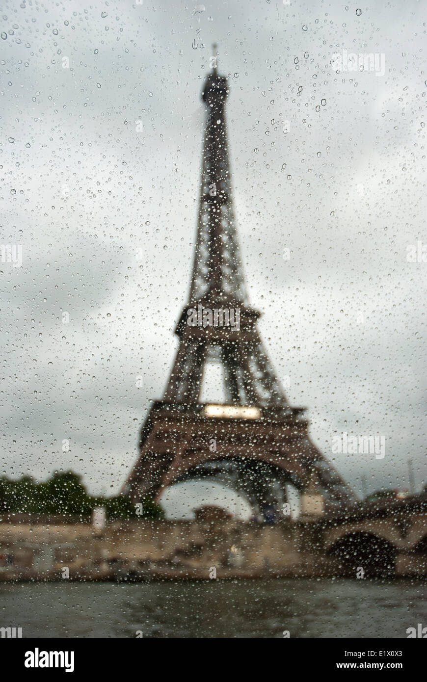 Eiffel Tower in the rain, Paris, France Stock Photo Alamy